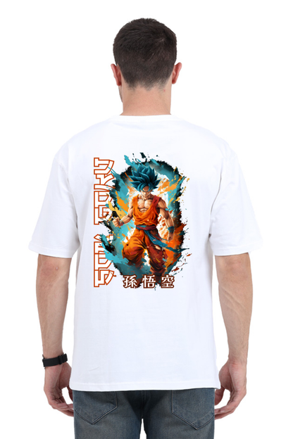 3D Goku Art Oversized Printed T-Shirt F/B