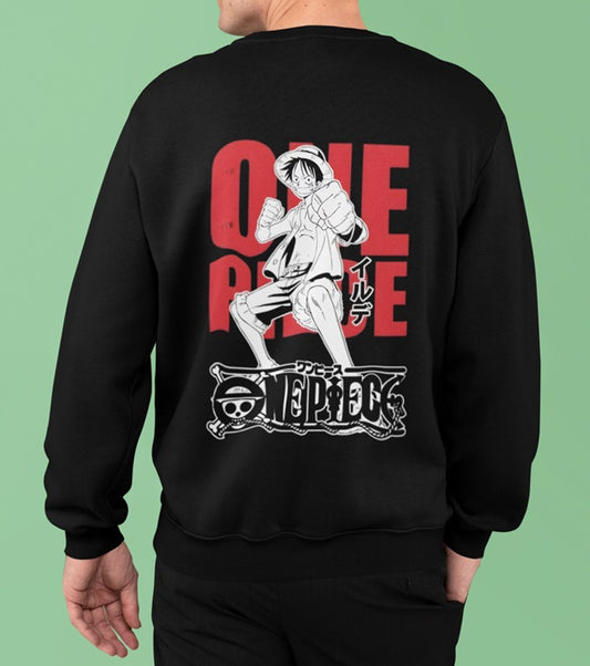One Piece Luffy Boss Premium Oversized Printed Sweatshirt F/B