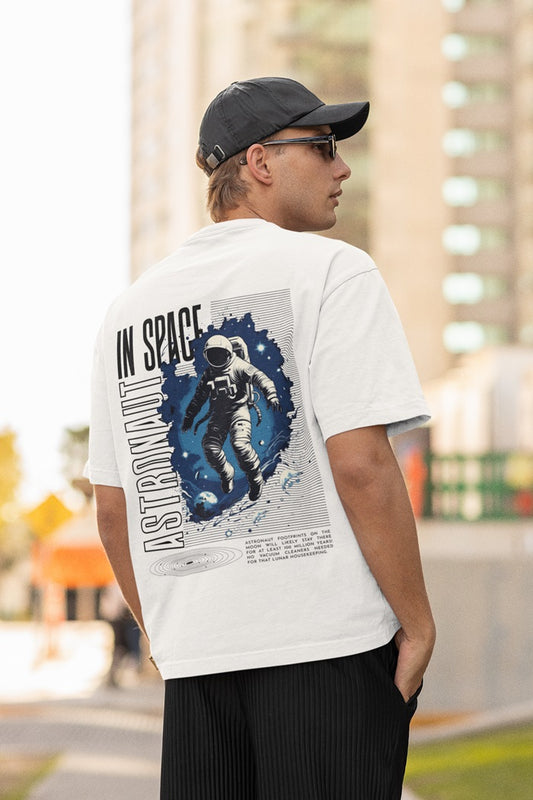 Astronaut In Space Oversized Printed T-Shirt