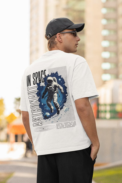 Astronaut In Space Oversized Printed T-Shirt