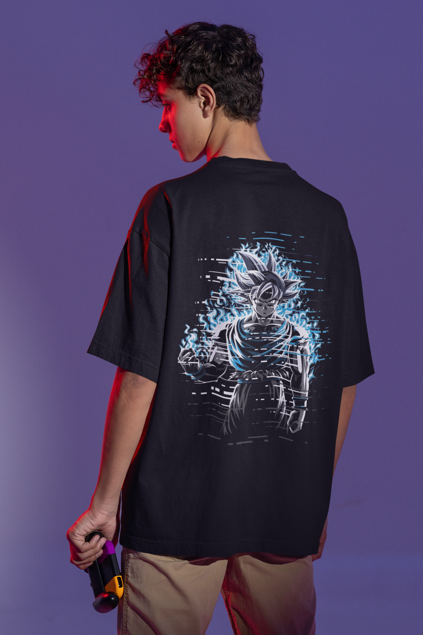 Goku Abstract Neon Oversized T-Shirt