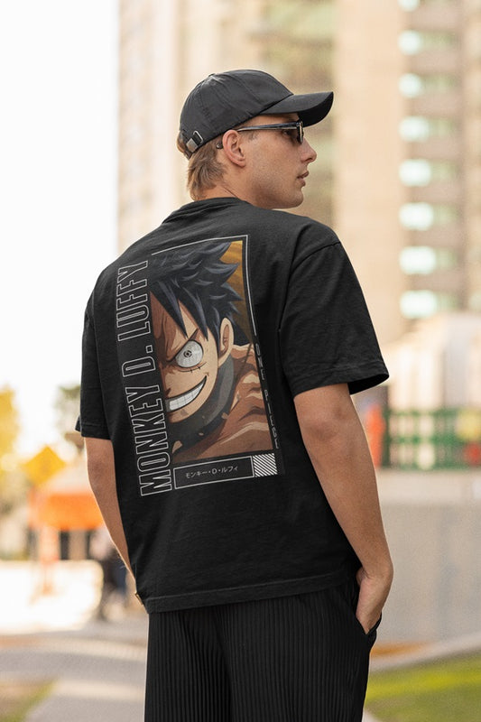Monkey D. Luffy Devil Smile Oversized Printed T-Shirt