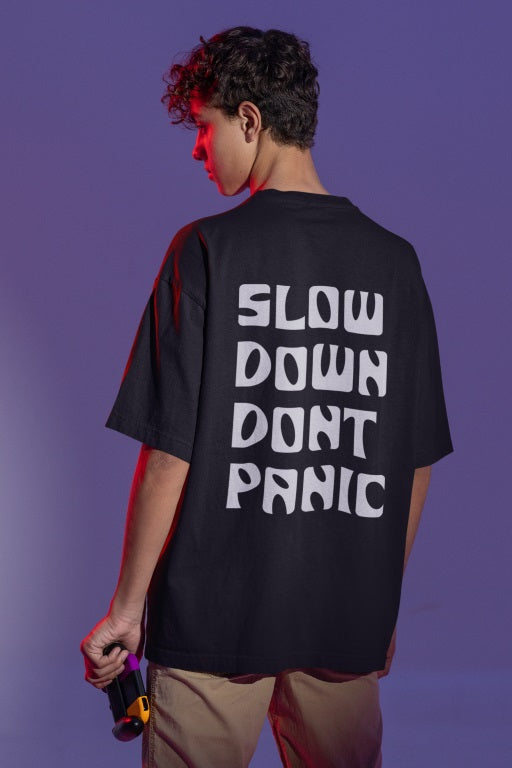Slow Down Oversized Printed T-Shirt