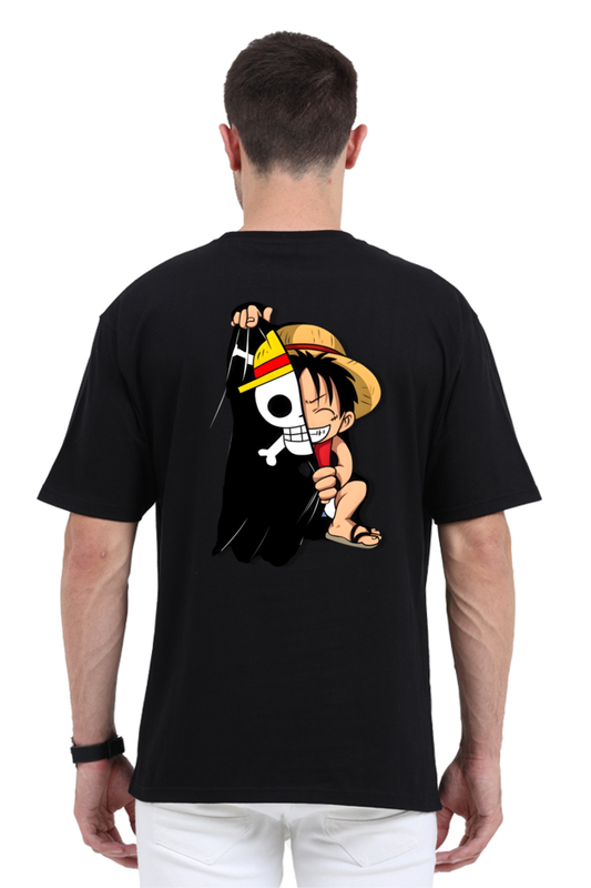 Luffy with Jolly Roger Oversized T-Shirt