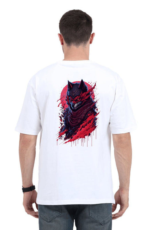 Angry Wolf Oversized Printed T-Shirt - The Vybe Store