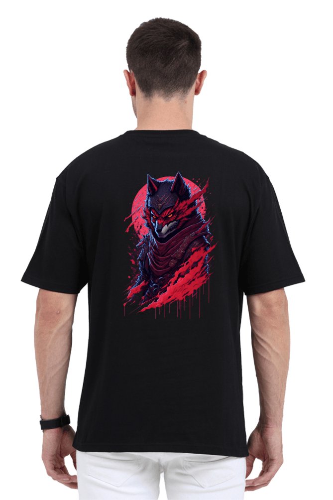 Angry Wolf Oversized Printed T-Shirt - The Vybe Store
