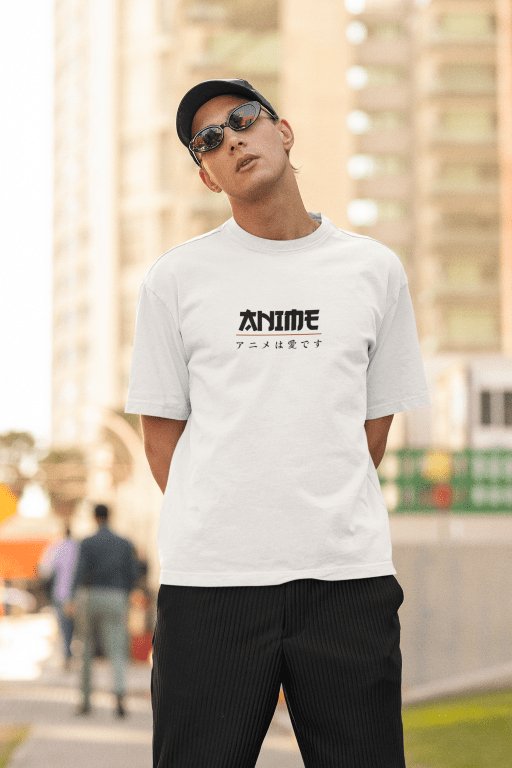 "ANIME is Love" Oversized Printed T-Shirt - The Vybe Store