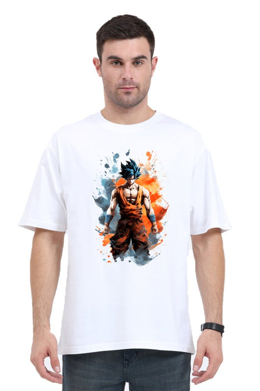 Goku Graphics in AI style Oversized Printed T-Shirt - The Vybe Store