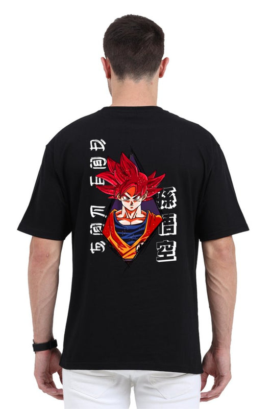 Son Goku Oversized Printed T-Shirt F/B - The Vybe Store
