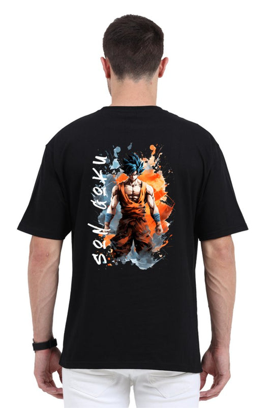 Son Goku Paint Style Oversized Printed T-Shirt - The Vybe Store