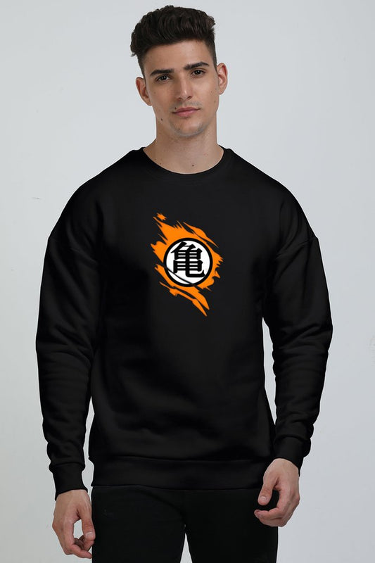 Son Goku Premium Oversized Printed Sweatshirt F/B - The Vybe Store