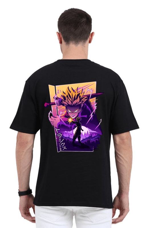 Son Goku with Sword Oversized Printed T-Shirt - The Vybe Store