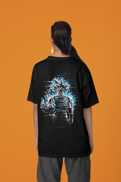 Goku Abstract Neon Oversized T-Shirt