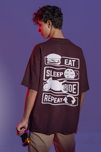 Eat Sleep Ride Repeat Oversized T-Shirt